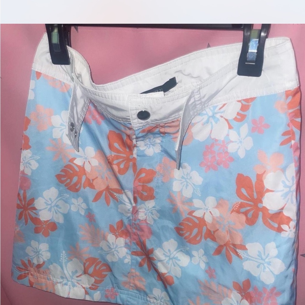 Forever 21 Floral Skirt - Blue and Orange